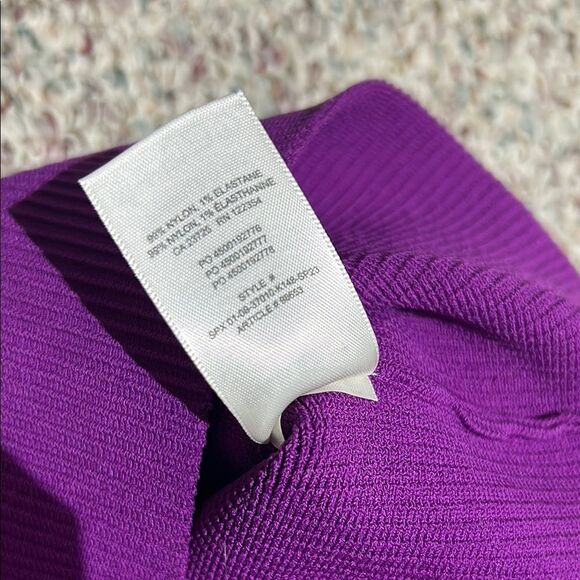 Babaton Purple One Shoulder Stretch Sculpt Knit Bodycon Mini Dress Size Small - Picture 6 of 10